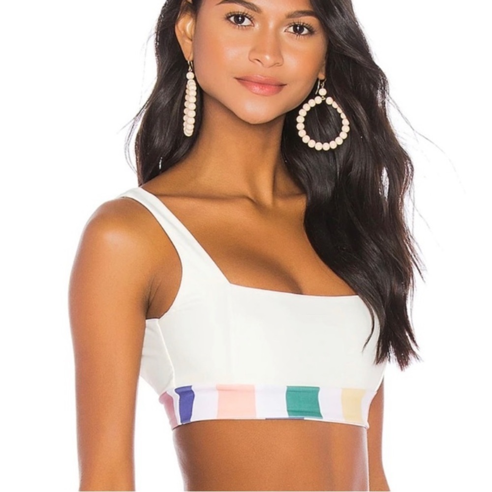 Tularosa Mack Bikini Top in Rainbow Stripe